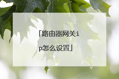 路由器网关ip怎么设置