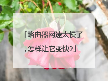 路由器网速太慢了,怎样让它变快?