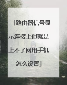 路由器信号显示连接上但就是上不了网用手机怎么设置