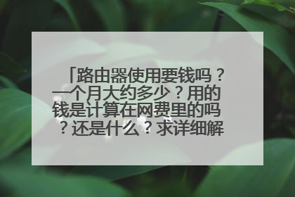 路由器使用要钱吗？一个月大约多少？用的钱是计算在网费里的吗？还是什么？求详细解释一下 谢谢。