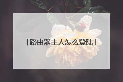 路由器主人怎么登陆