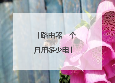 路由器一个月用多少电