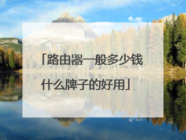 路由器一般多少钱什么牌子的好用