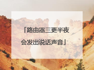 路由器三更半夜会发出说话声音