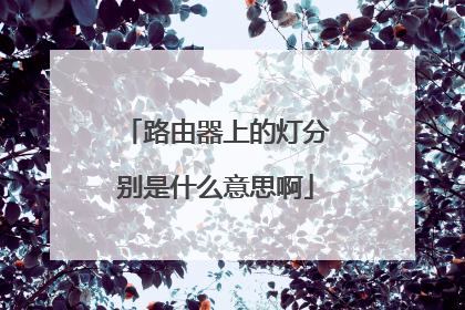 路由器上的灯分别是什么意思啊