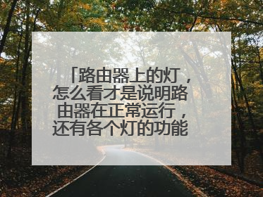 路由器上的灯，怎么看才是说明路由器在正常运行，还有各个灯的功能？？？？