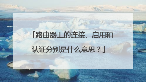 路由器上的连接、启用和认证分别是什么意思？