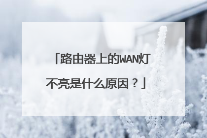 路由器上的WAN灯不亮是什么原因？