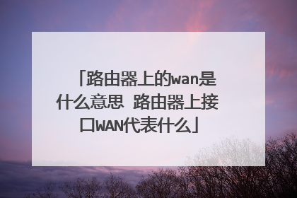 路由器上的wan是什么意思 路由器上接口WAN代表什么