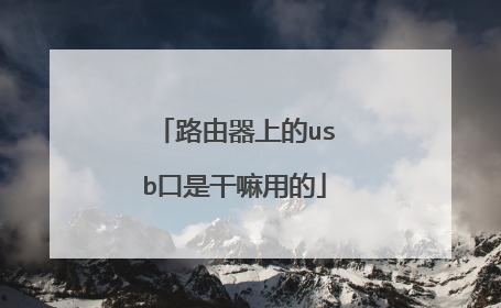 路由器上的usb口是干嘛用的