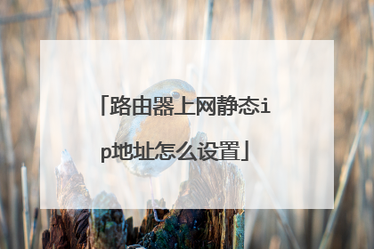 路由器上网静态ip地址怎么设置