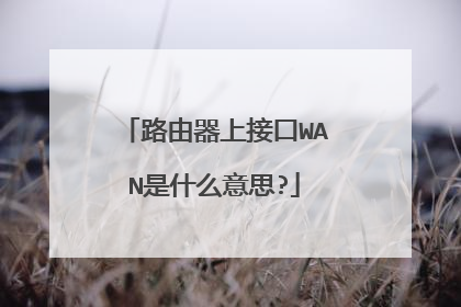 路由器上接口WAN是什么意思?