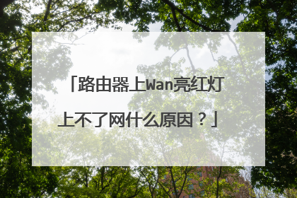 路由器上Wan亮红灯上不了网什么原因？