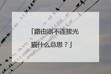 路由器不连接光猫什么意思?