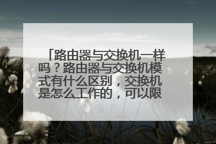 路由器与交换机一样吗?路由器与交换机模式有什么区别,交换机是怎么工作的,可以限制网速吗?