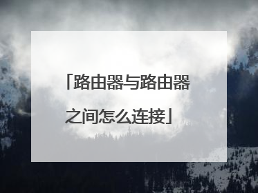 路由器与路由器之间怎么连接