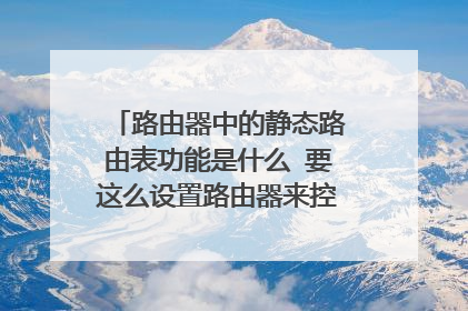 路由器中的静态路由表功能是什么 要这么设置路由器来控制别人上网