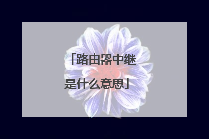 路由器中继是什么意思