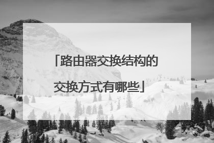 路由器交换结构的交换方式有哪些