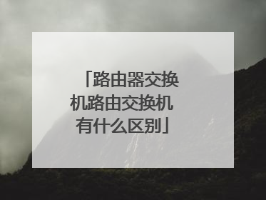 路由器交换机路由交换机有什么区别