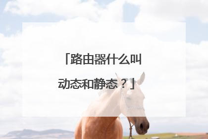 路由器什么叫动态和静态?