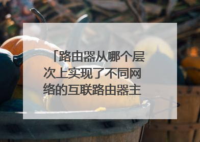 路由器从哪个层次上实现了不同网络的互联路由器主要有什么功能？