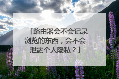 路由器会不会记录浏览的东西，会不会泄露个人隐私？
