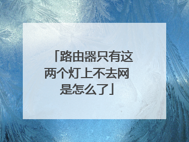 路由器只有这两个灯上不去网是怎么了