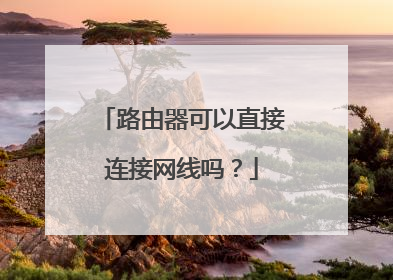 路由器可以直接连接网线吗?