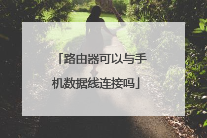 路由器可以与手机数据线连接吗