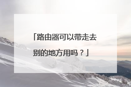 路由器可以带走去别的地方用吗?