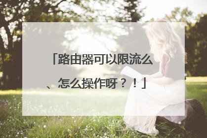 路由器可以限流么、怎么操作呀?!