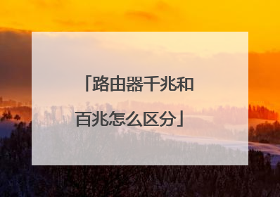 路由器千兆和百兆怎么区分