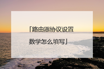 路由器协议设置数学怎么填写
