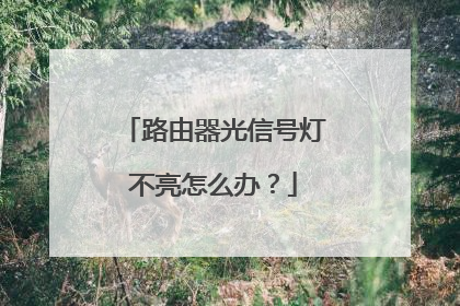 路由器光信号灯不亮怎么办?