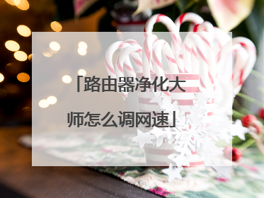 路由器净化大师怎么调网速