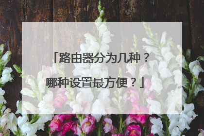 路由器分为几种?哪种设置最方便?