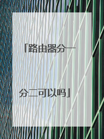 路由器分一分二可以吗