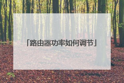 路由器功率如何调节