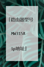 路由器型号MW315Rip地址