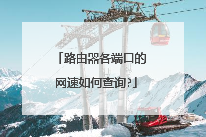 路由器各端口的网速如何查询?