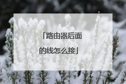 路由器后面的线怎么接