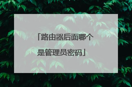 路由器后面哪个是管理员密码