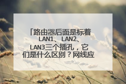 路由器后面是标着 LAN1、LAN2、LAN3三个插孔,它们是什么区别?网线应该插哪个插孔?