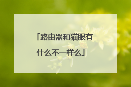 路由器和猫眼有什么不一样么