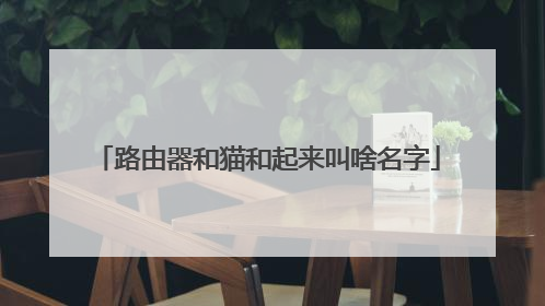 路由器和猫和起来叫啥名字