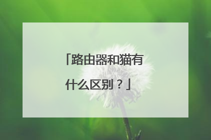 路由器和猫有什么区别?