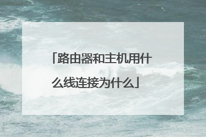 路由器和主机用什么线连接为什么