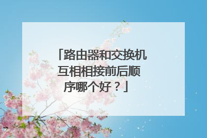 路由器和交换机 互相相接前后顺序哪个好?