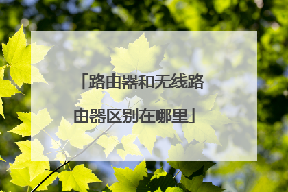 路由器和无线路由器区别在哪里